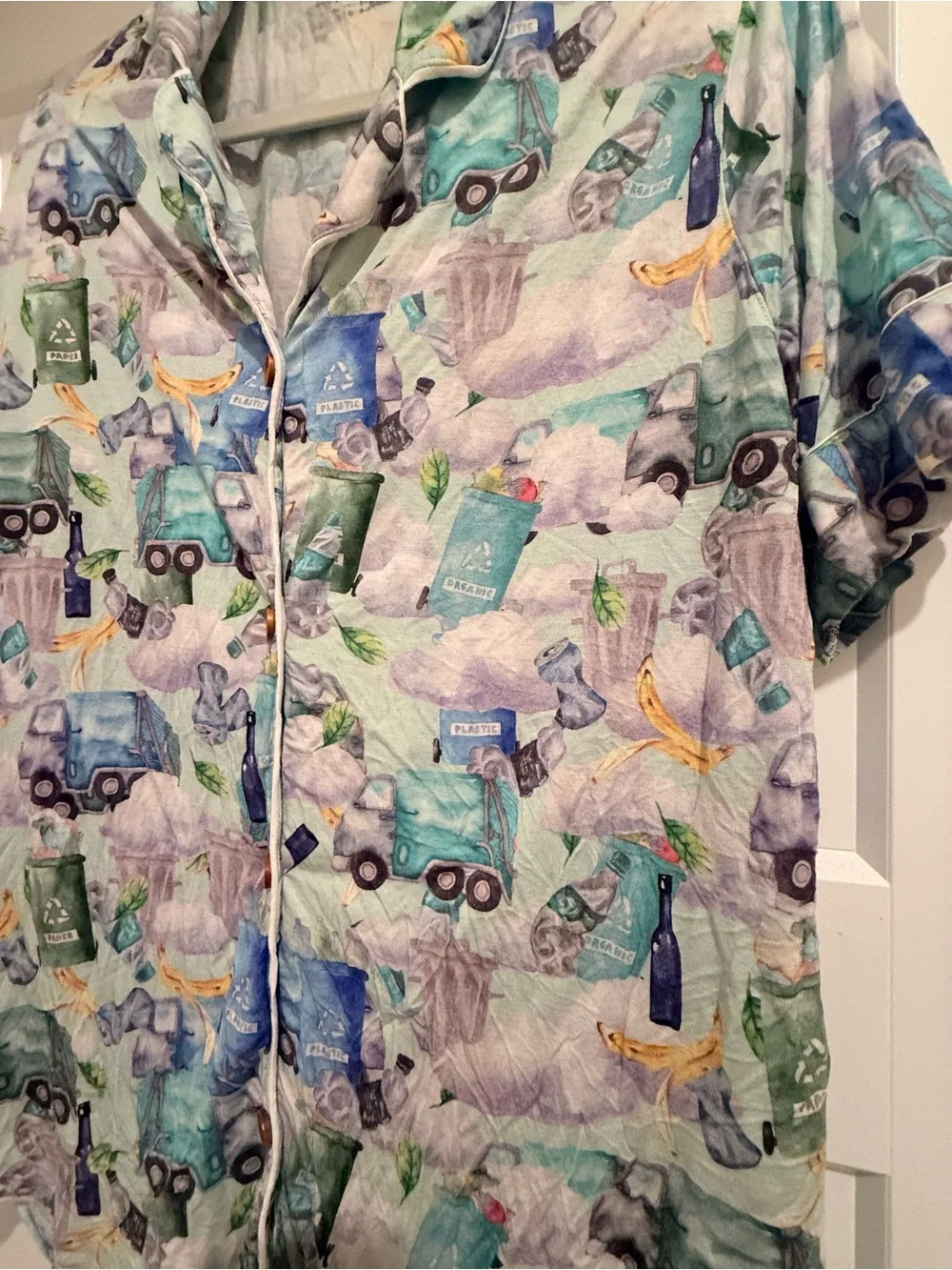 Women’s medium posh peanut garbage truck pajama set
